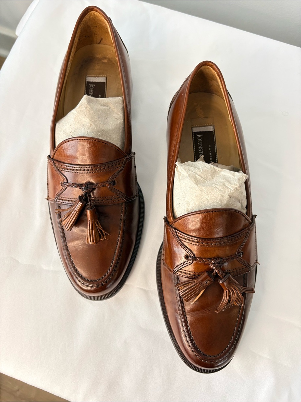 : Johnston & Murphy Italian Leather Tassel Loafers 8.5 M